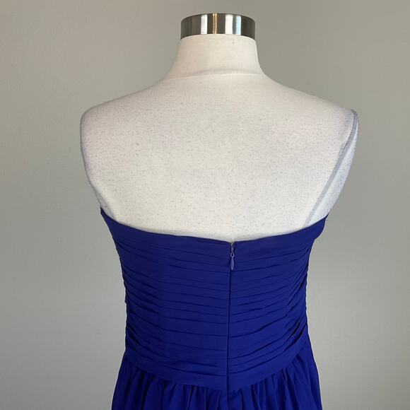 Ralph Lauren Strapless Pleated Chiffon A-Line Mini Cocktail Dress Purple Size 6 - Picture 8 of 13